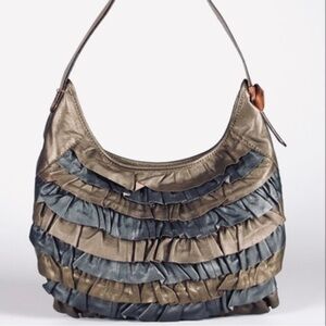 Lucky Brand Ruffled Leather Hobo Bag